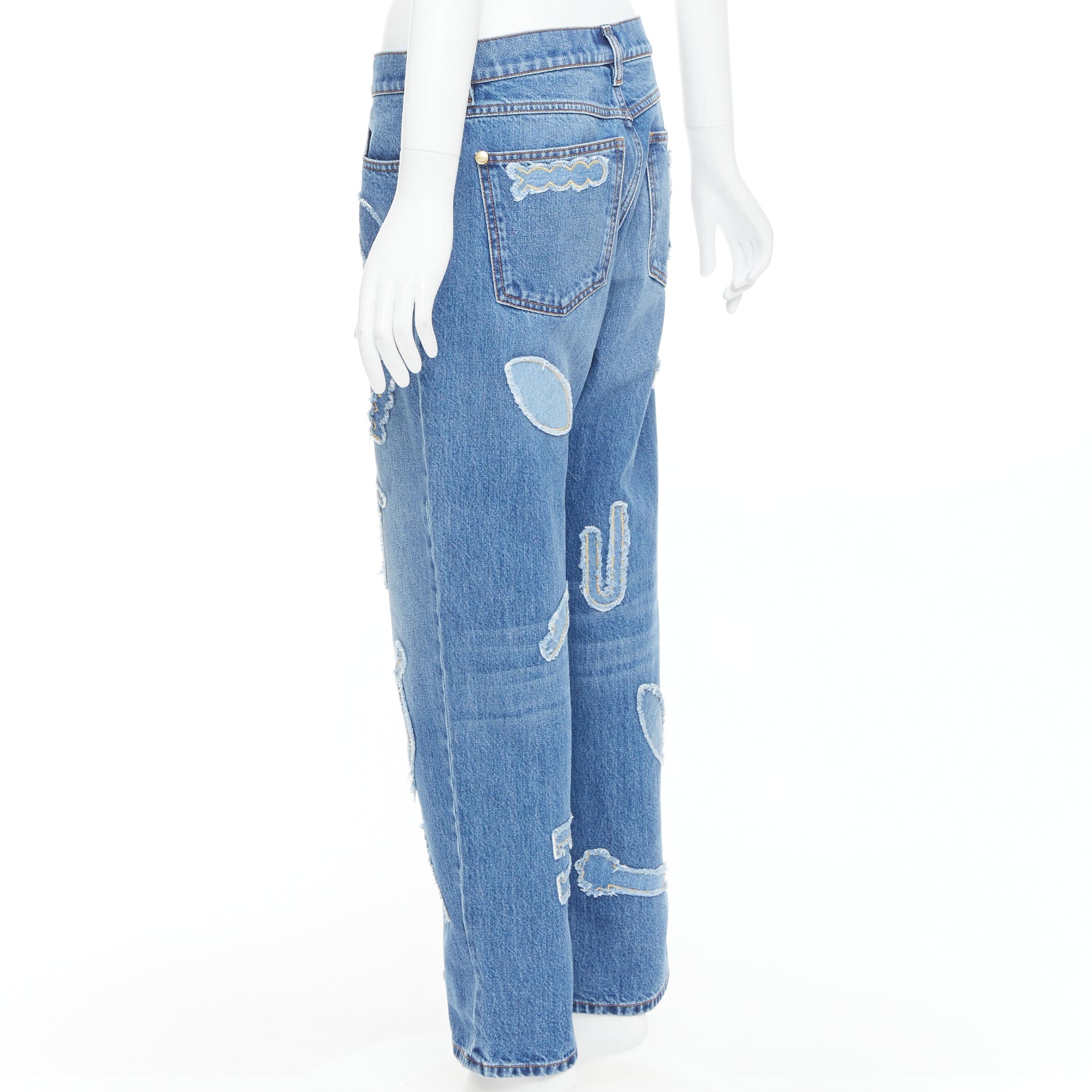 Chanel Blue Patch Straight Jeans - Detail 1