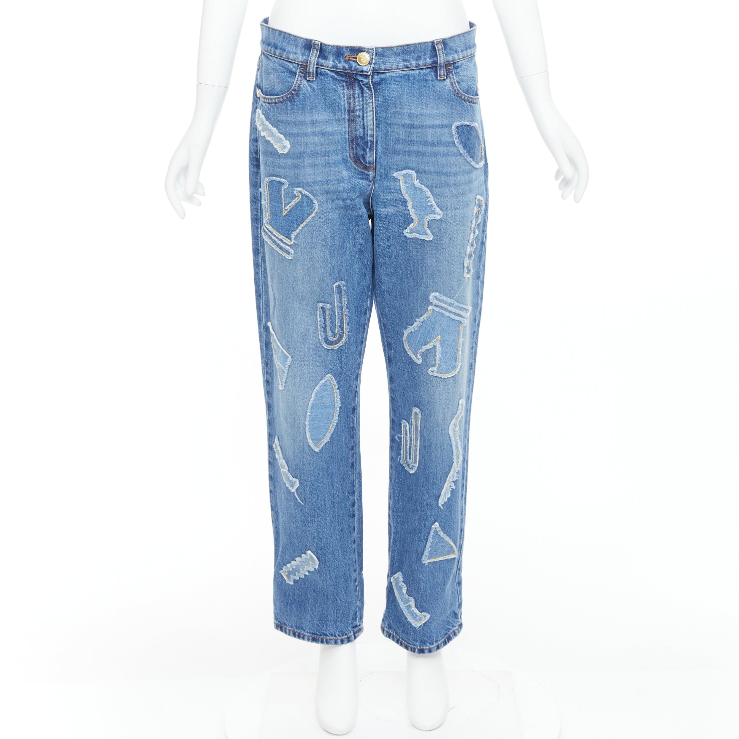 Chanel Blue Patch Straight Jeans - Image 11