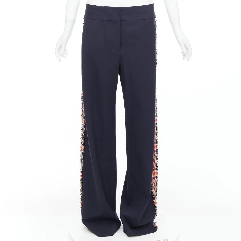 Monse Plaid Trim Trousers Black Wool Never worn, with tag - Inside View