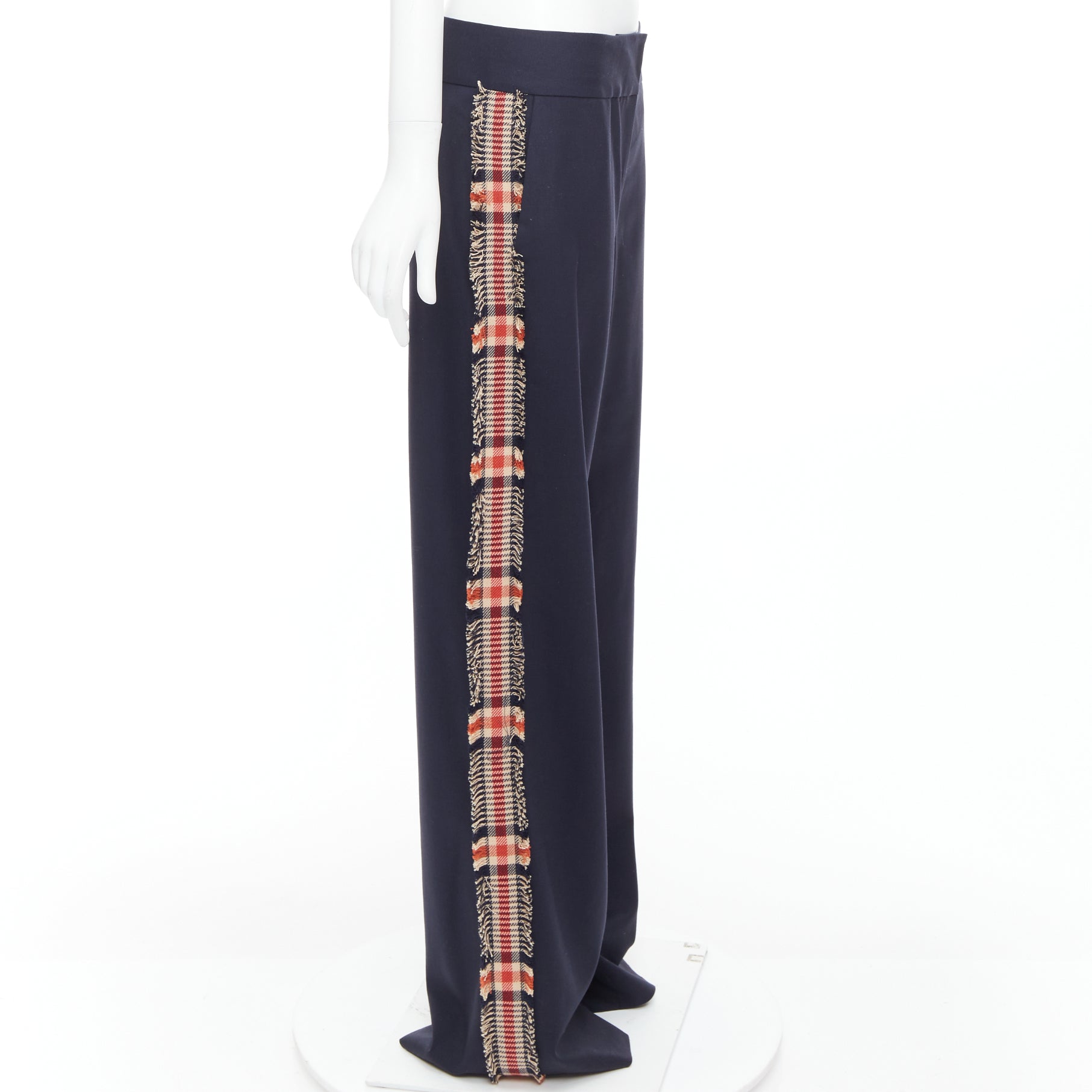 Monse Plaid Trim Trousers - 4