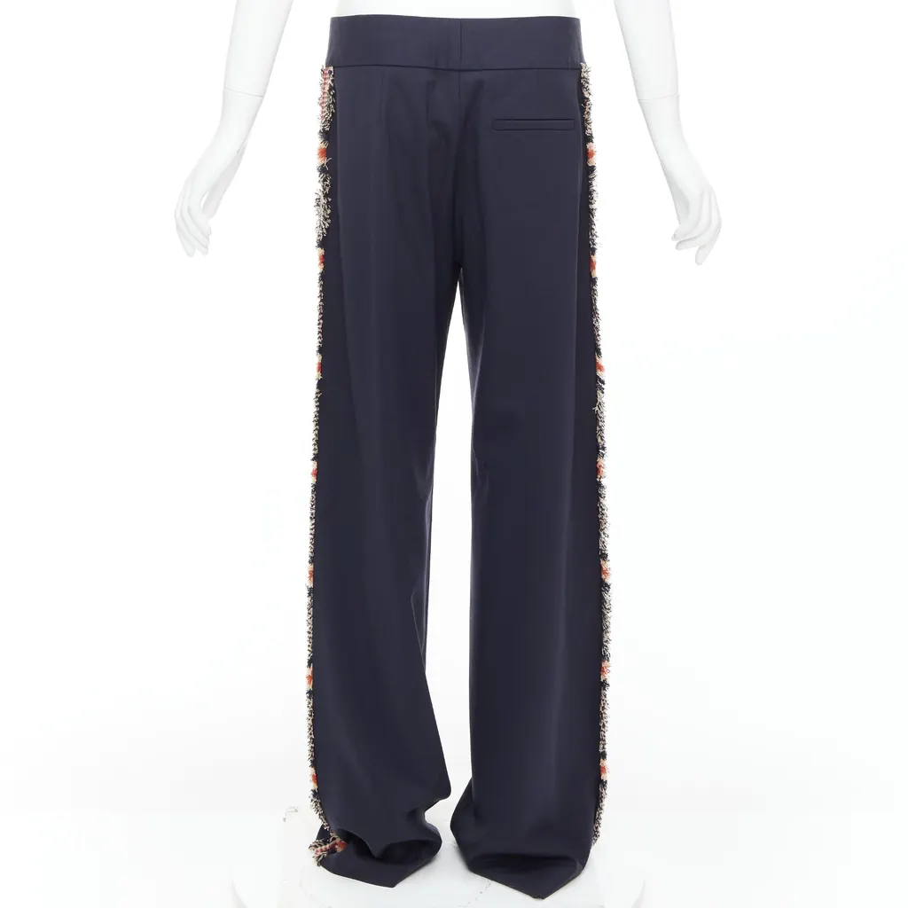 Monse Plaid Trim Trousers Black Wool Never worn, with tag - Box View