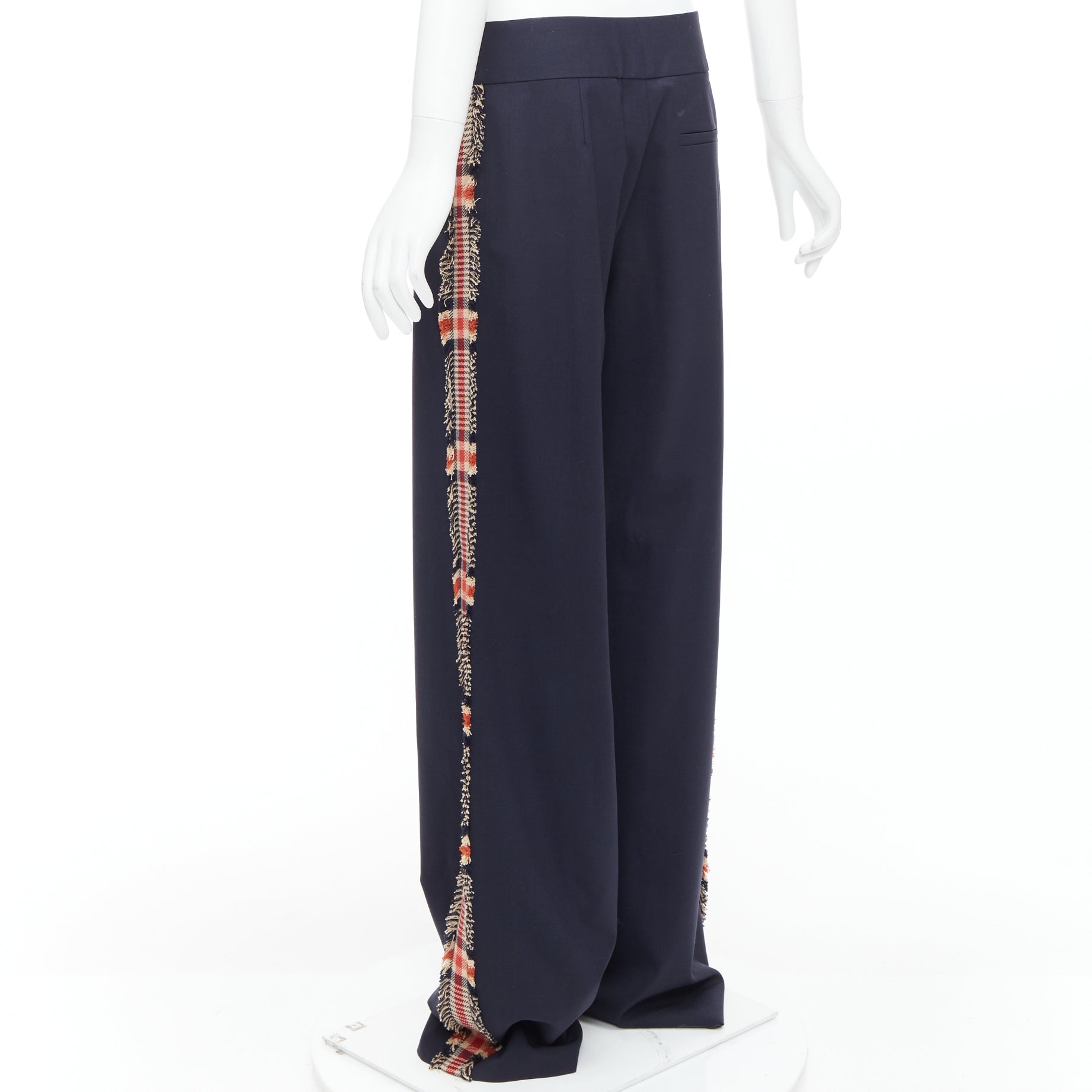 Monse Plaid Trim Trousers - Detail 1
