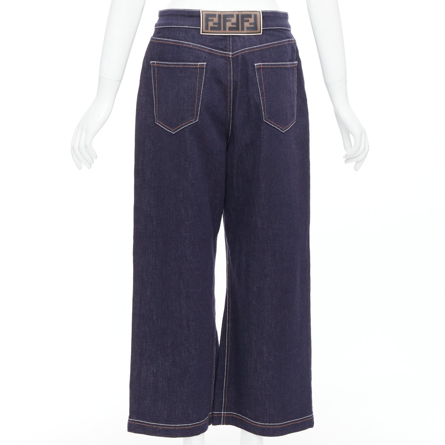 Fendi Brown FF Wide Jeans - Side view