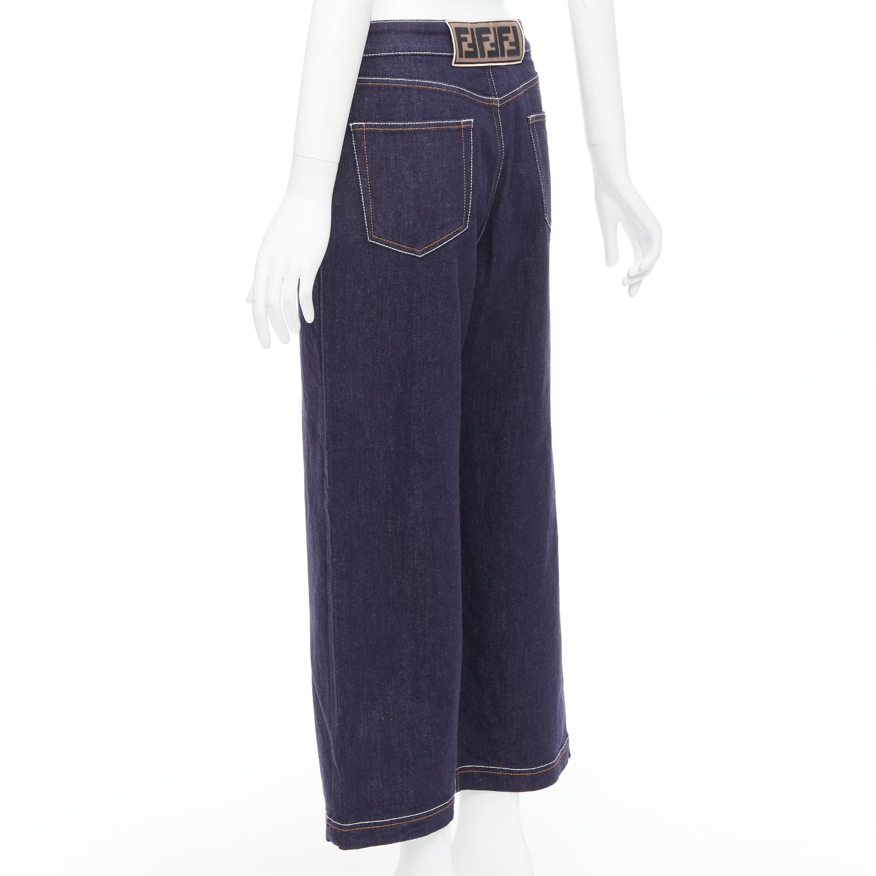 Fendi Brown FF Wide Jeans - Detail 1