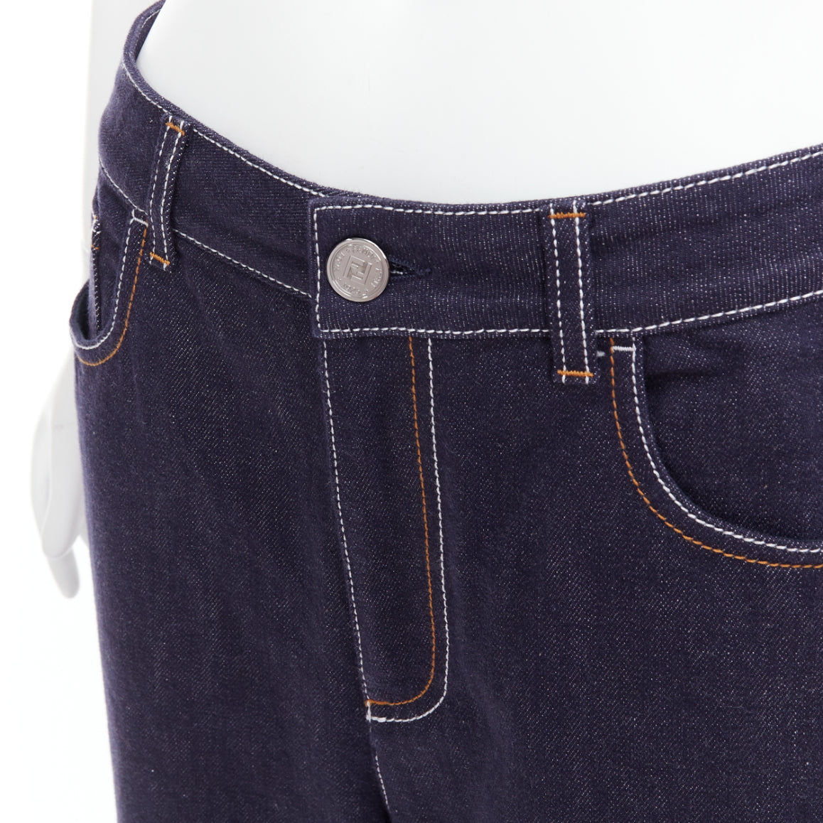 Fendi Brown FF Wide Jeans - Detail 2