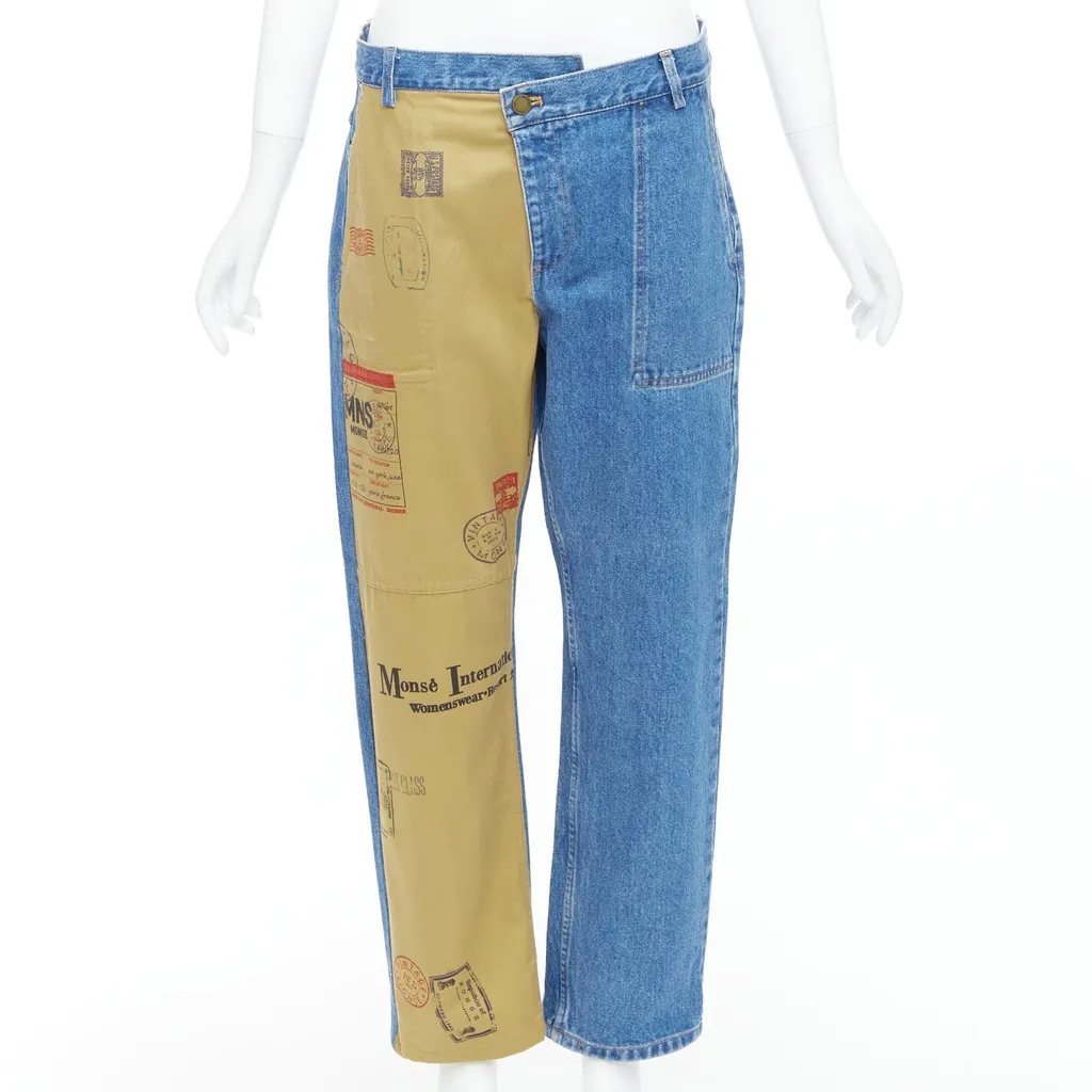 Monse Postcard Split Jeans Blue Cotton Very good - Front View