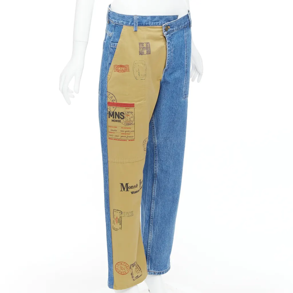 Monse Postcard Split Jeans Blue Cotton Very good - Inside View