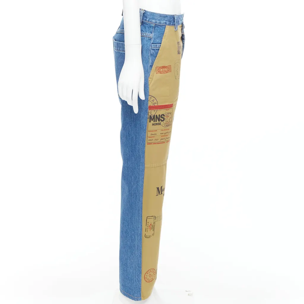 Monse Postcard Split Jeans Blue Cotton Very good - Model View