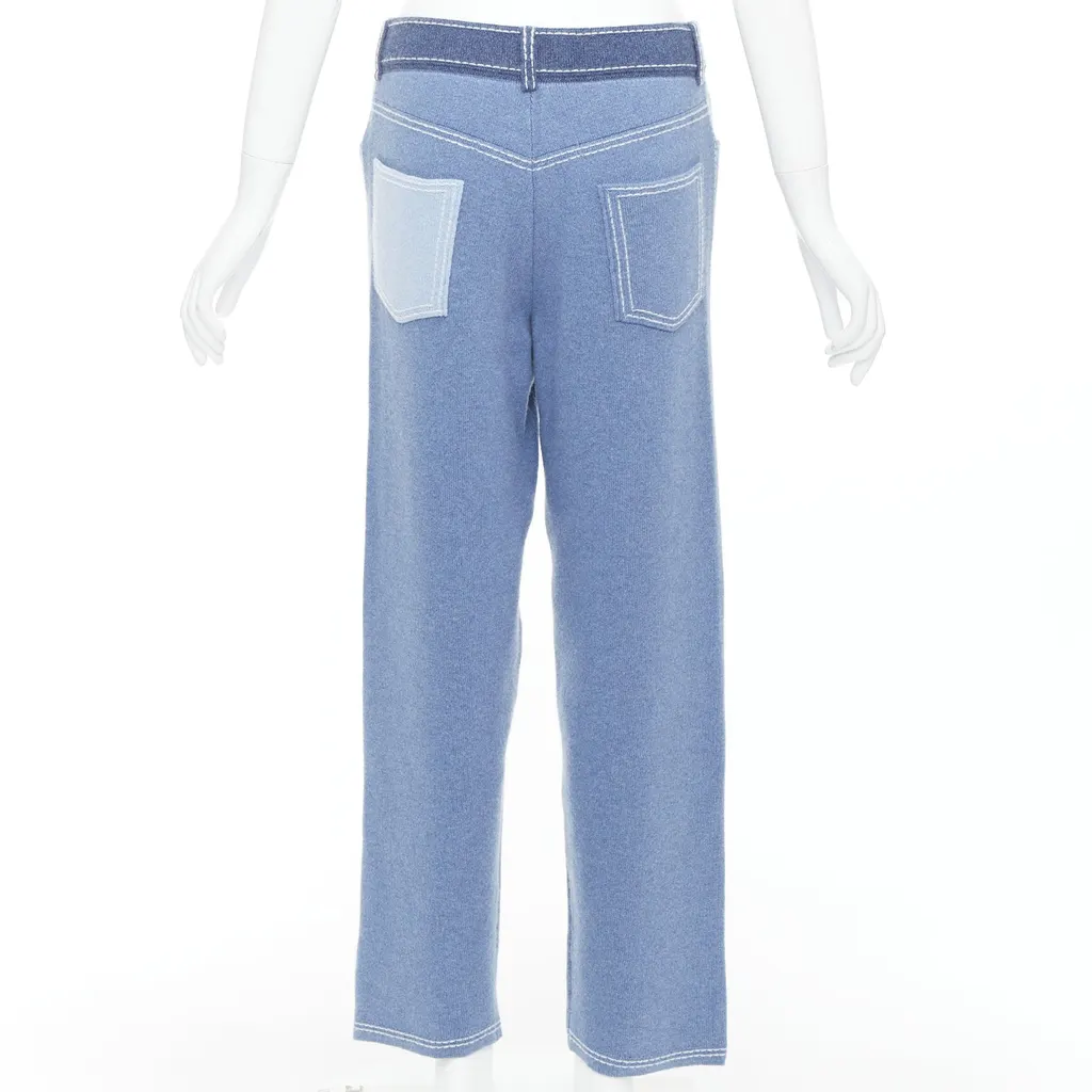 Barrie Topstitch Knit Pants Blue Cashmere Very good - Back View