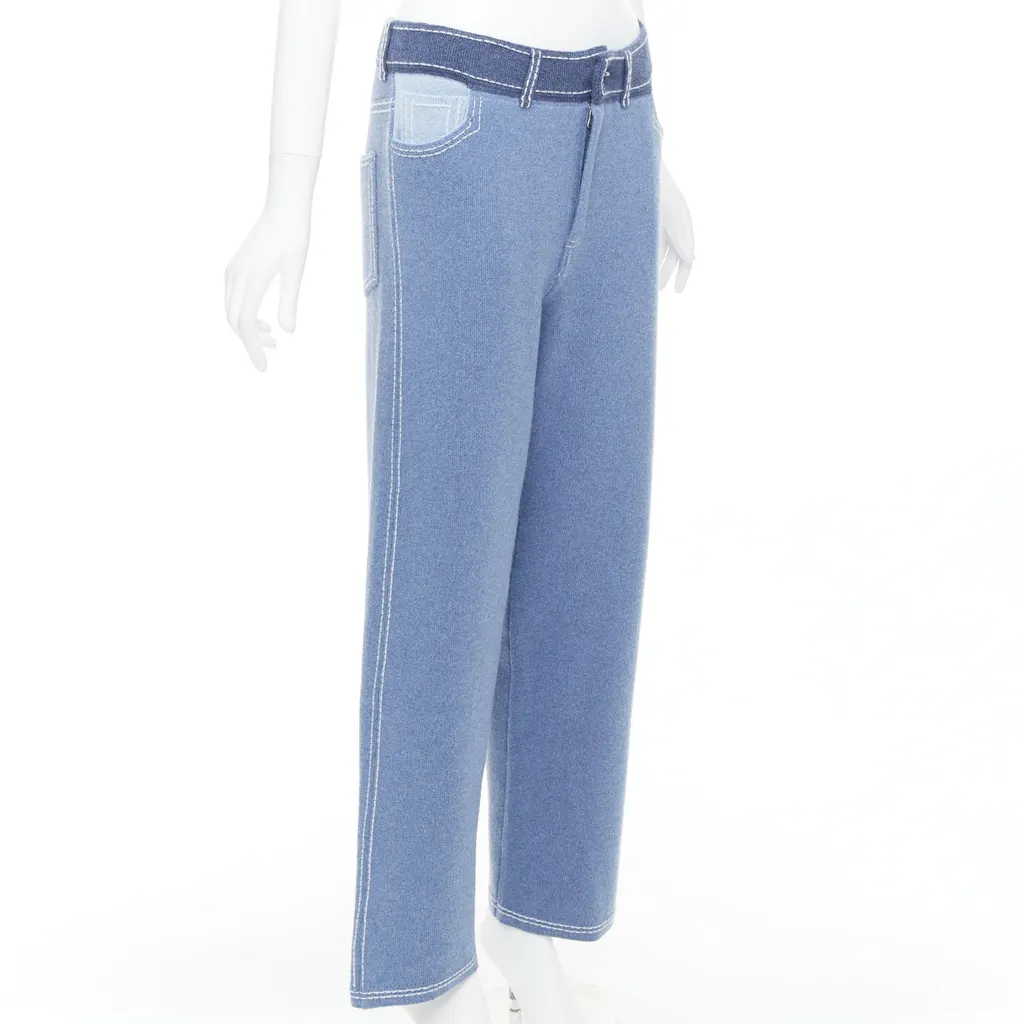 Barrie Topstitch Knit Pants Blue Cashmere Very good - Inside View