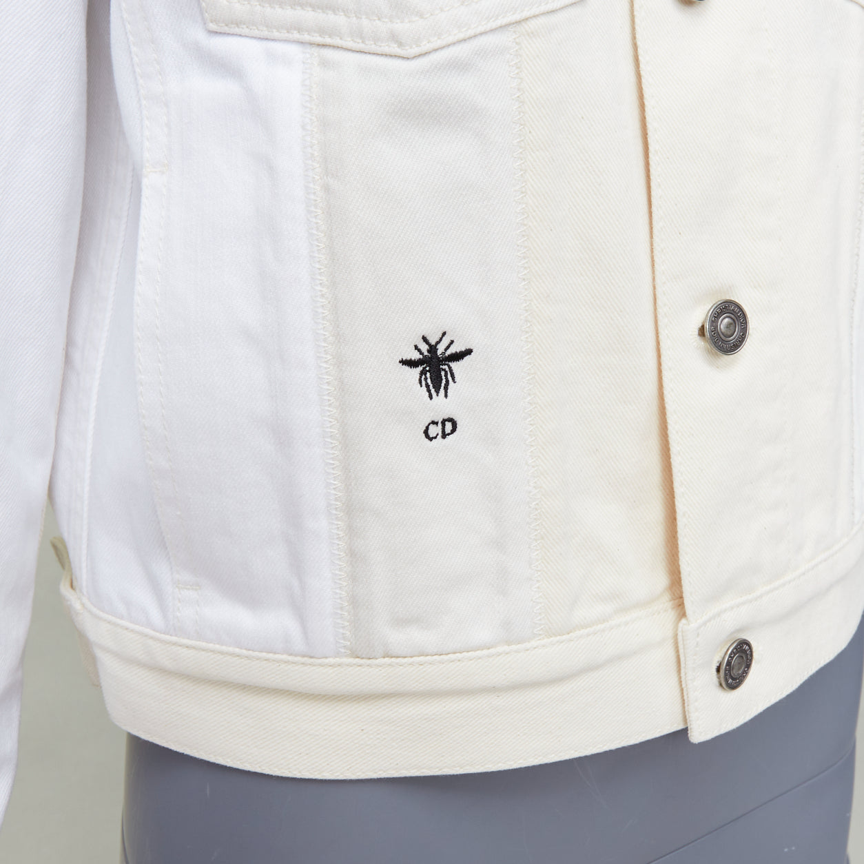 Dior White Denim Logo Jacket - Back view