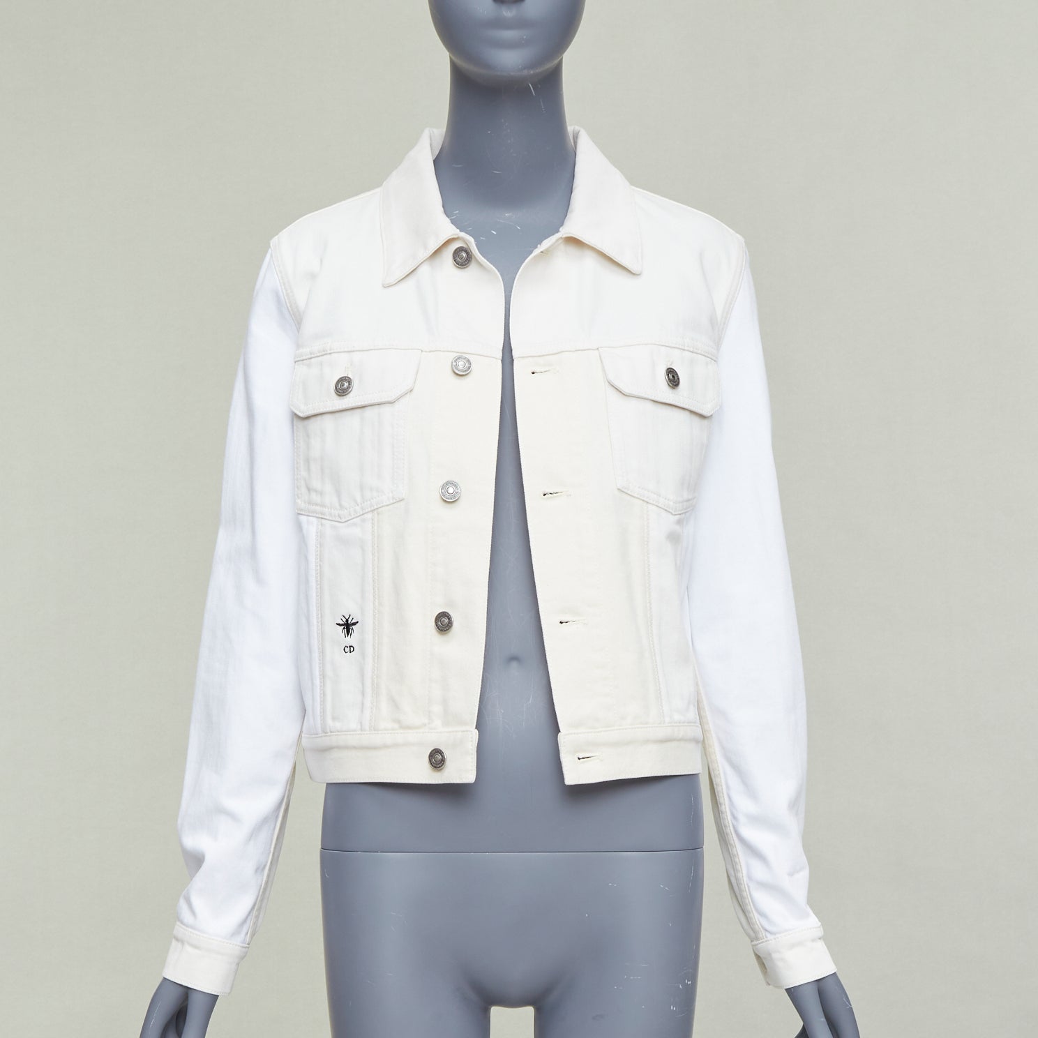 Dior White Denim Logo Jacket - Image 6