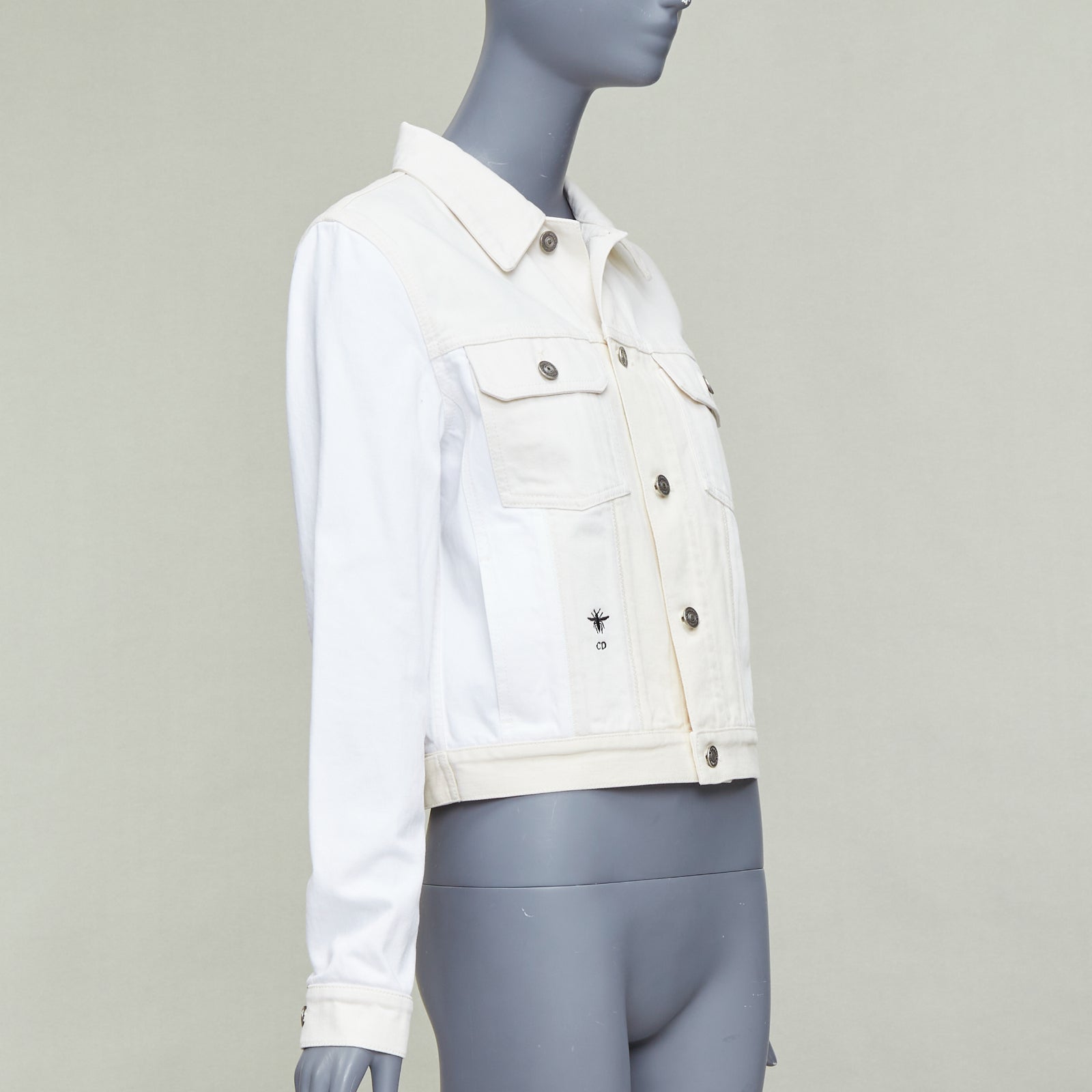 Dior White Denim Logo Jacket - 4