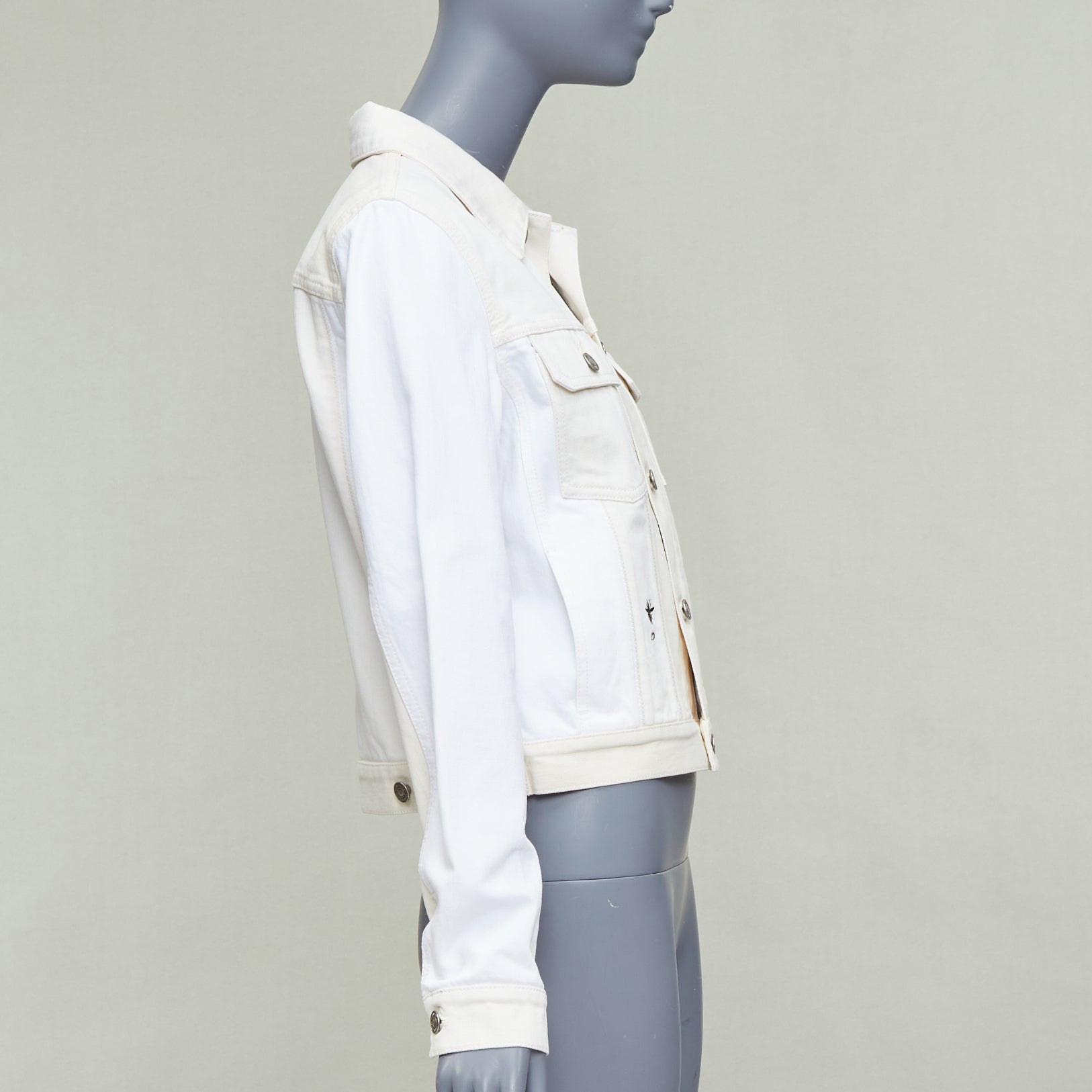 Dior White Denim Logo Jacket - Side view