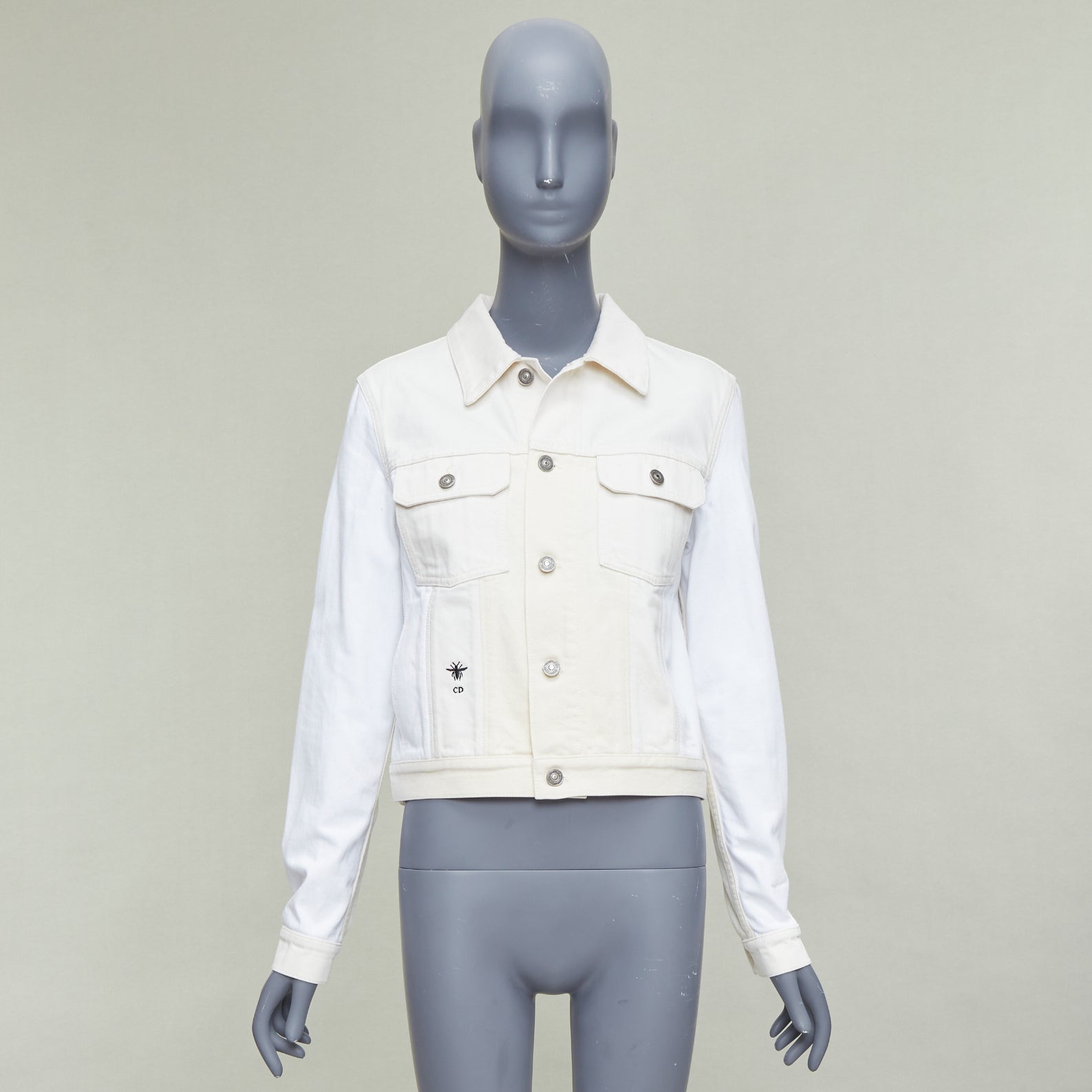 Dior White Denim Logo Jacket - Image 12