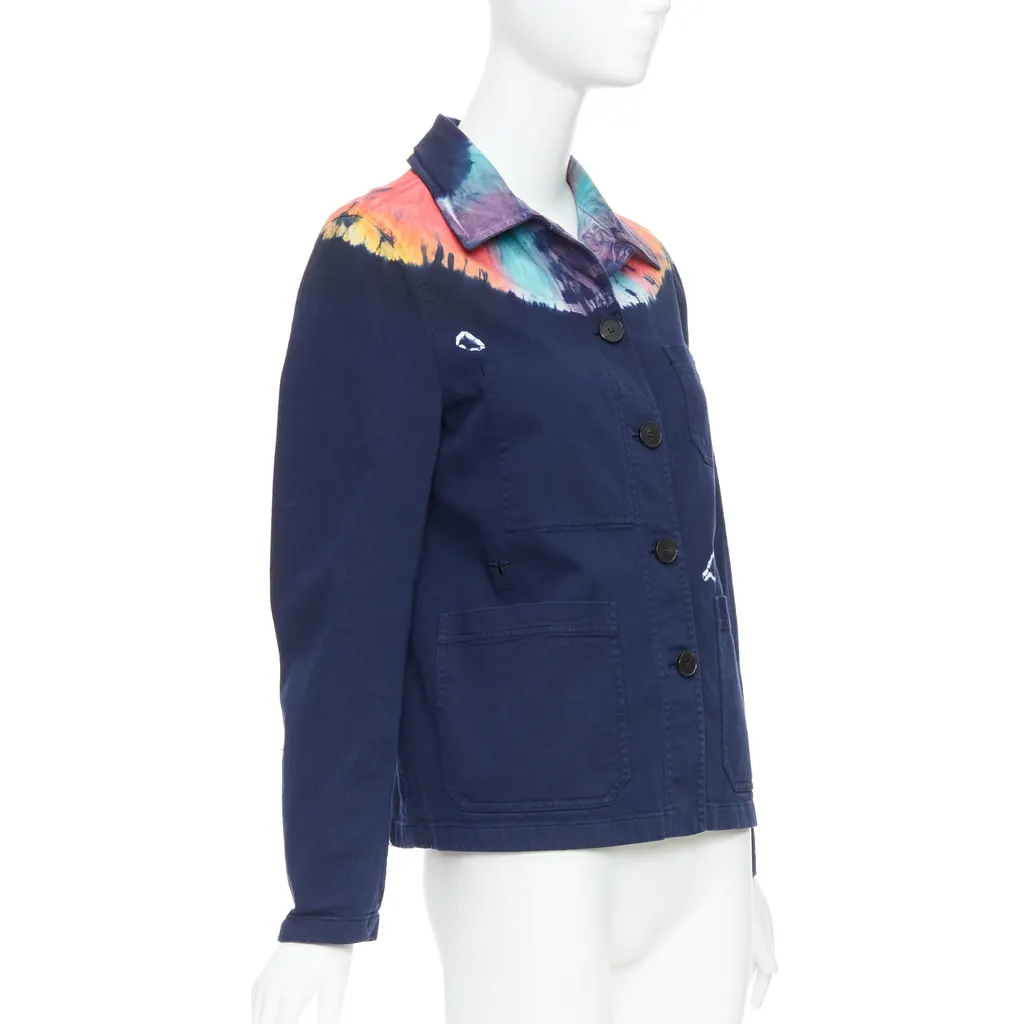 Dior Rainbow Tie-Dye Jacket Blue Cotton Very good - Model View