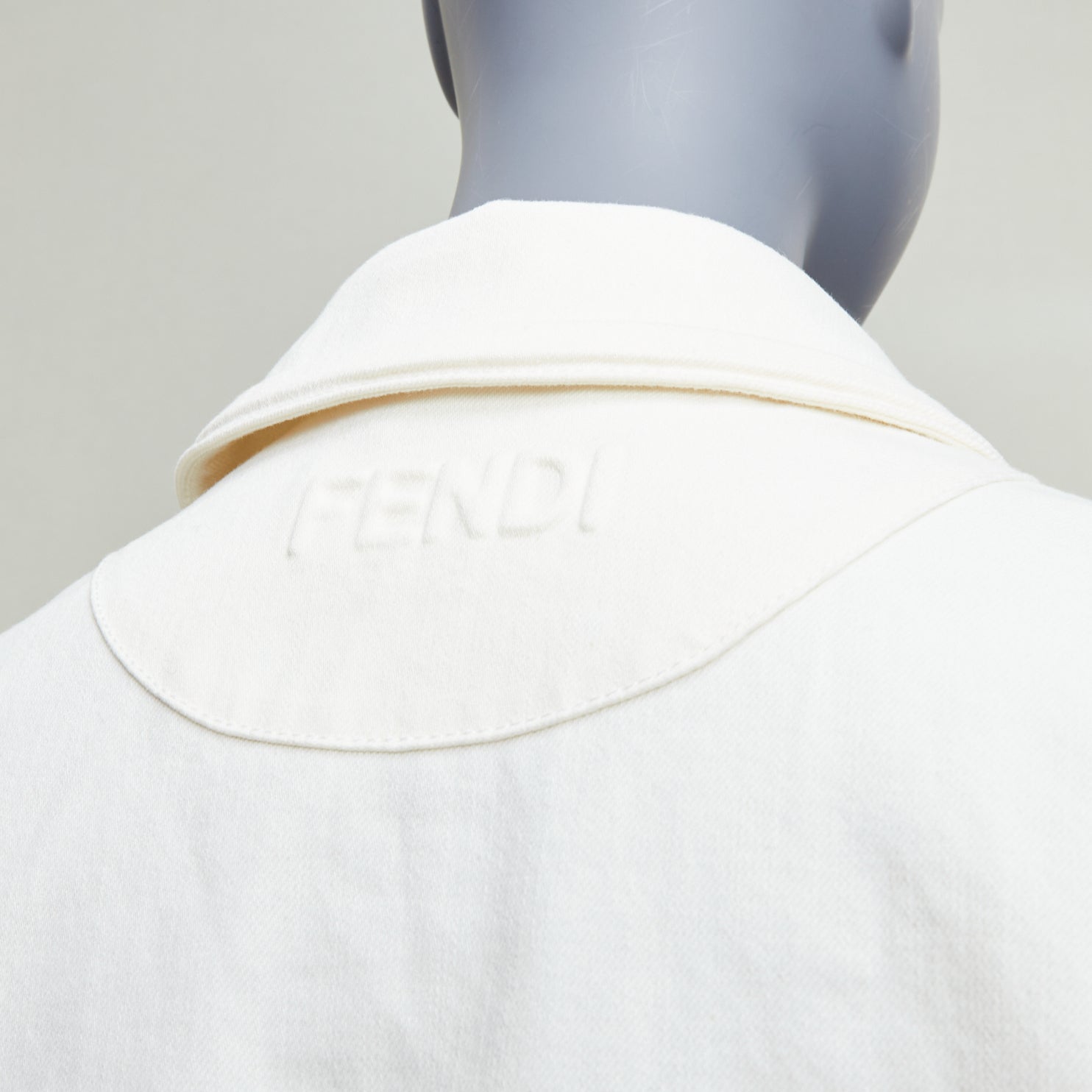 Fendi Cream Trompe Denim Jacket - Back view
