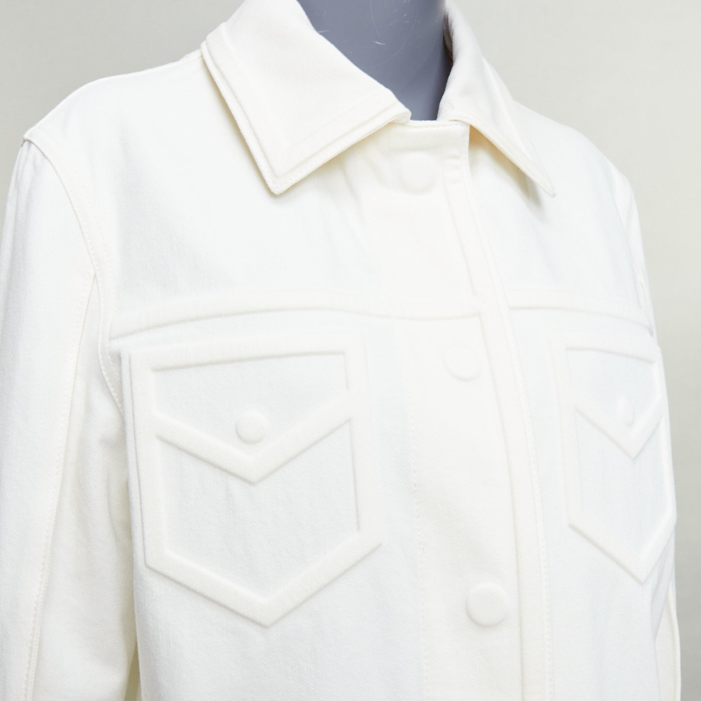 Fendi Cream Trompe Denim Jacket - Image 10