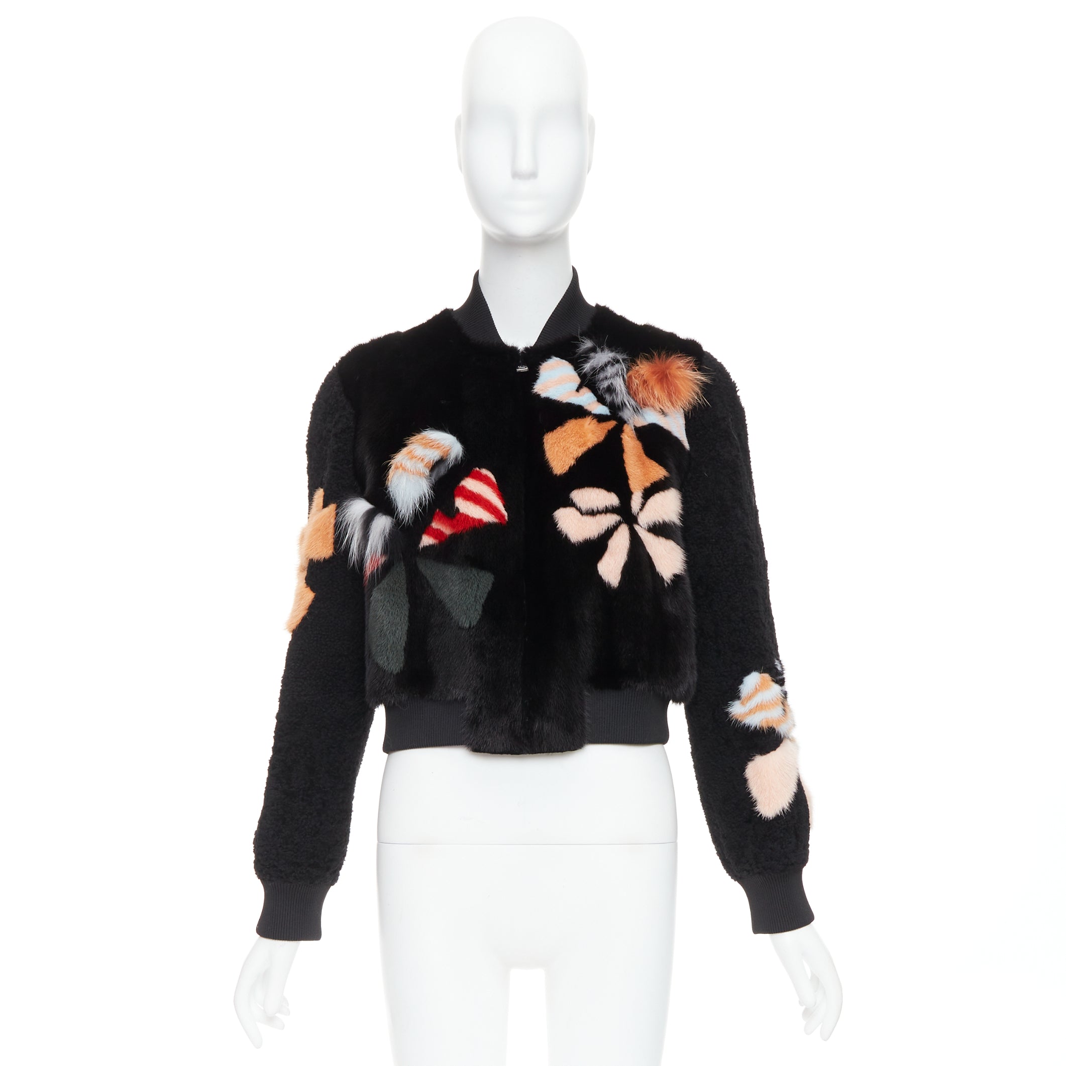 Fendi Black Fur Bomber Jacket - Image 12