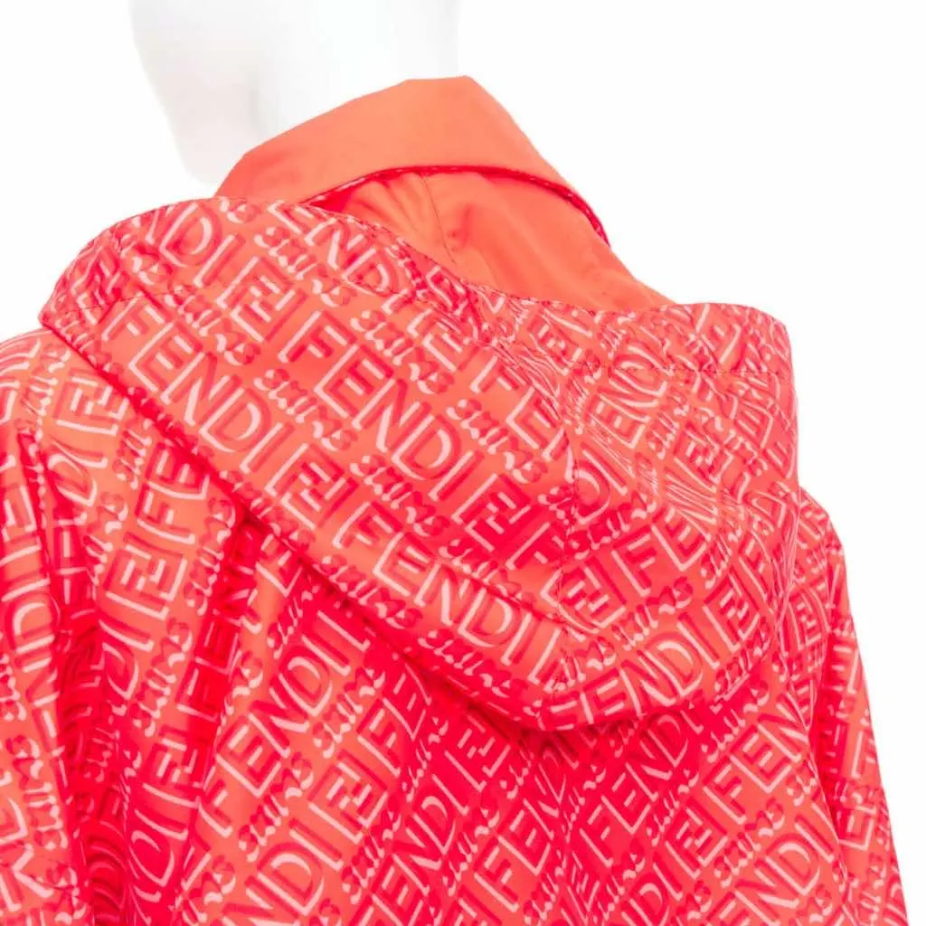 Fendi Red FF Anorak Jacket Red Polyester Very good - Back View