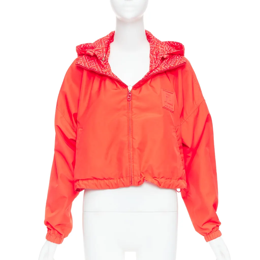 Fendi Red FF Anorak Jacket Red Polyester Very good - Inside View