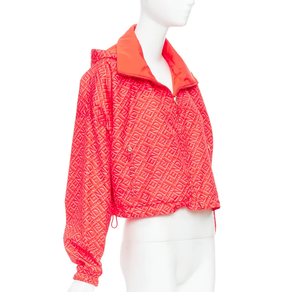 Fendi Red FF Anorak Jacket Red Polyester Very good - Box View