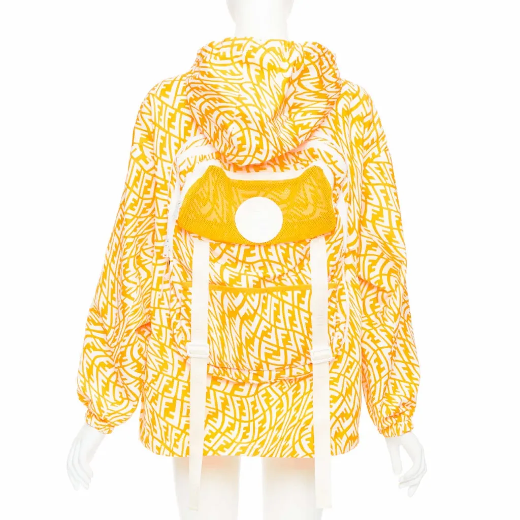 Fendi Yellow Swirl Print Windbreaker Yellow Polyamide Very good - Front View