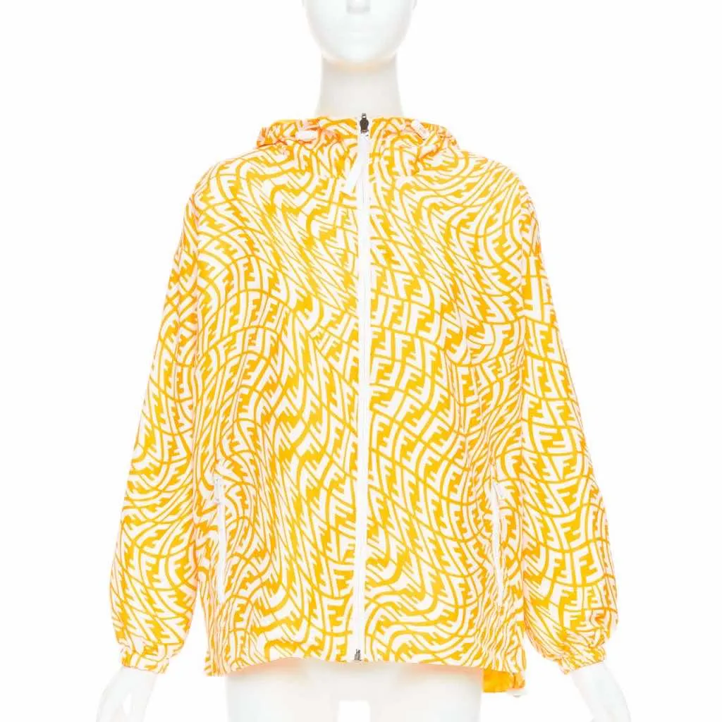 Fendi Yellow Swirl Print Windbreaker Yellow Polyamide Very good - Inside View