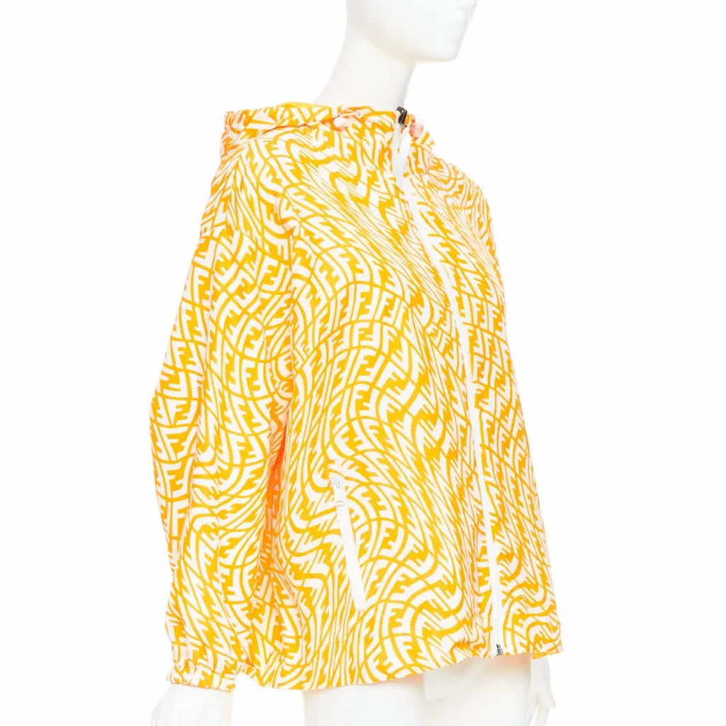 Fendi Yellow Swirl Print Windbreaker Yellow Polyamide Very good - Model View