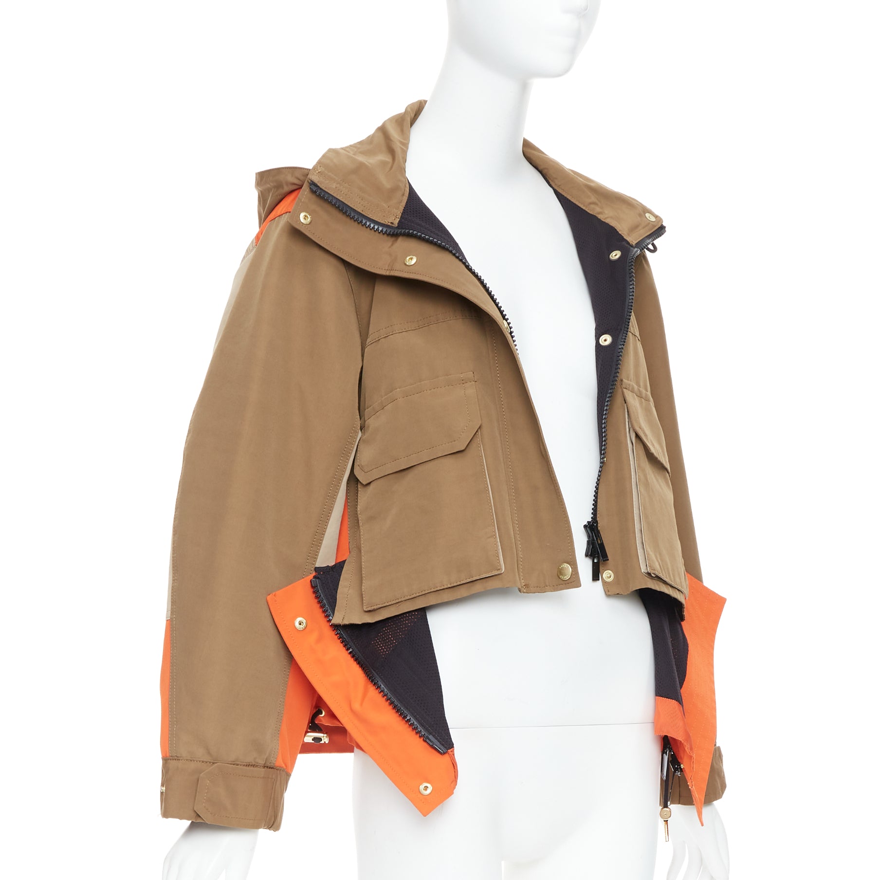 Sacai Khaki Flared Anorak