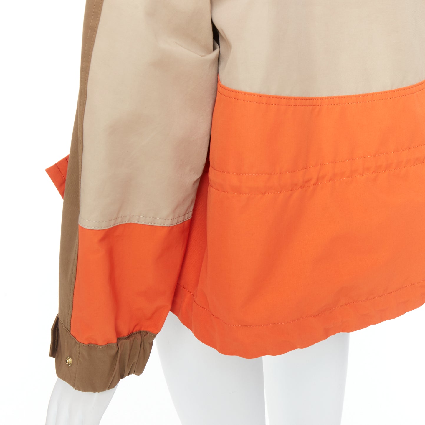 Sacai Khaki Flared Anorak - Back view