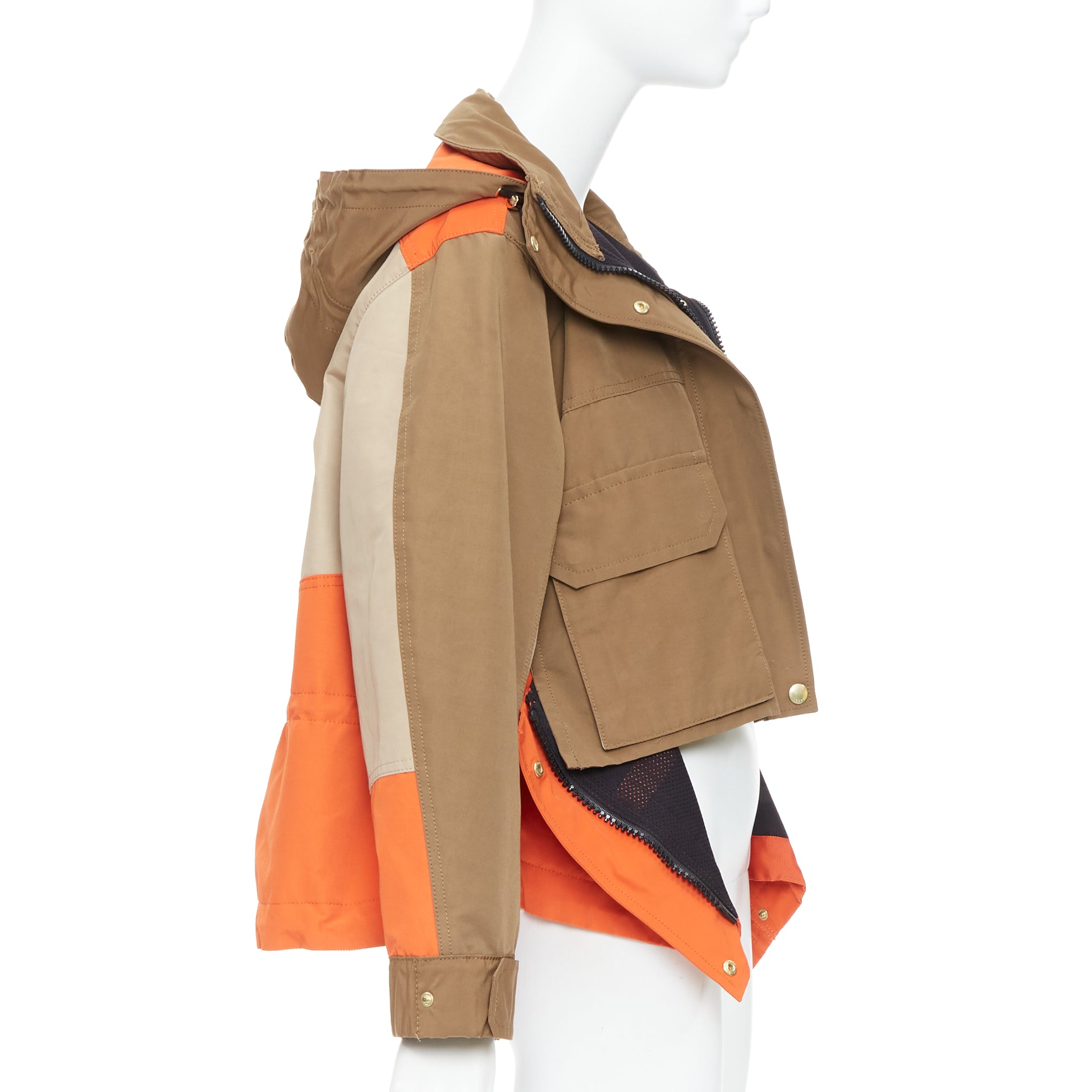 Sacai Khaki Flared Anorak - 4