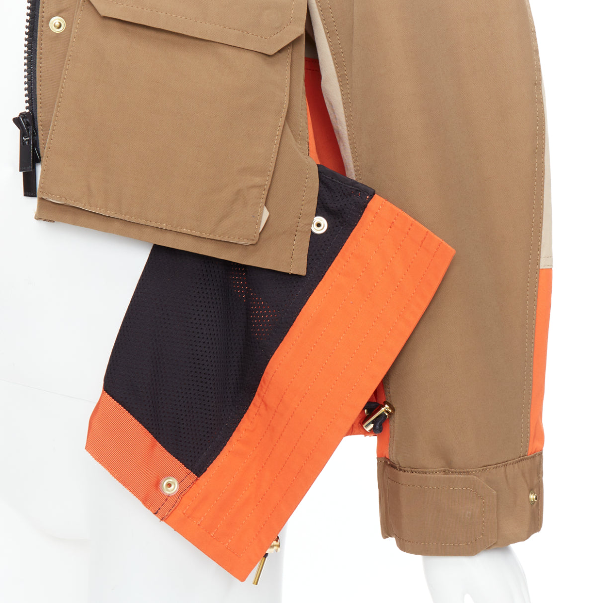 Sacai Khaki Flared Anorak - Detail 2