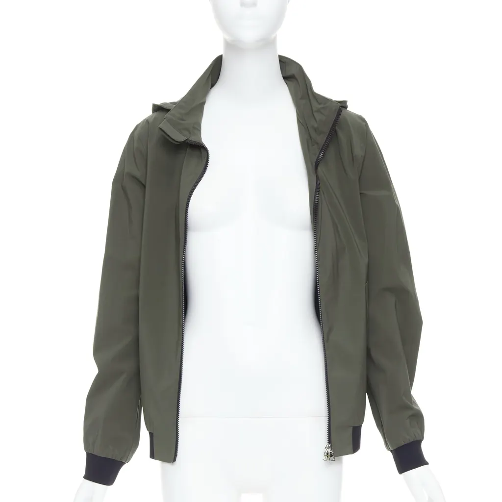 Hermès Khaki Zip Windbreaker Khaki Polyamide Never worn, with tag - Inside View