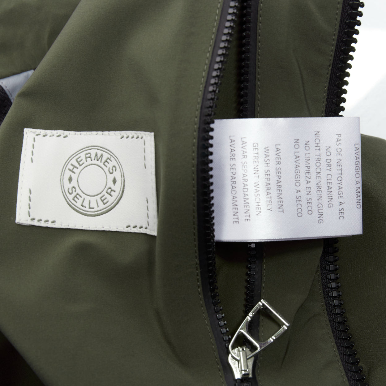 Hermès Khaki Zip Windbreaker - Image 11