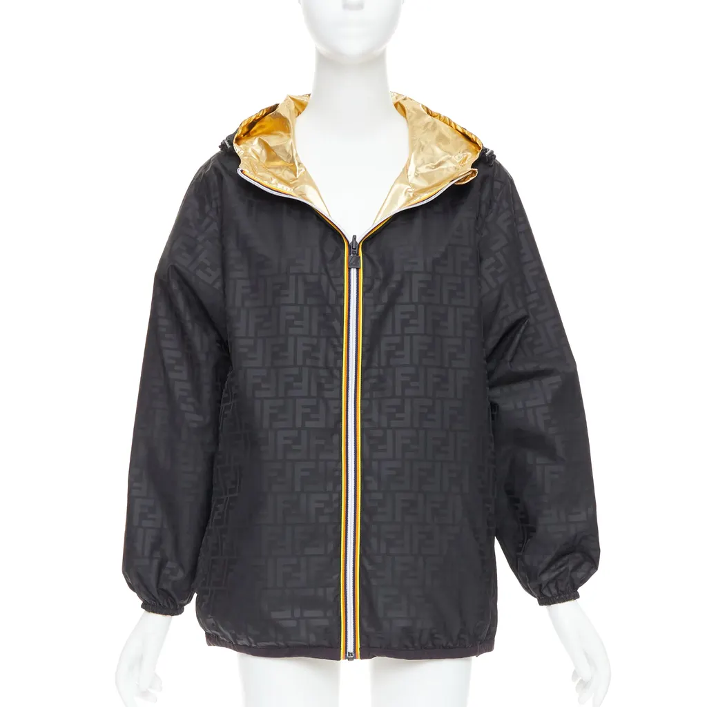 Fendi Gold FF Windbreaker Gold Polyester Very good - Front View