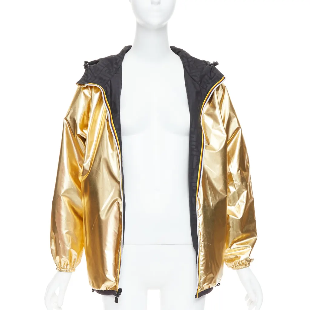 Fendi Gold FF Windbreaker Gold Polyester Very good - Inside View