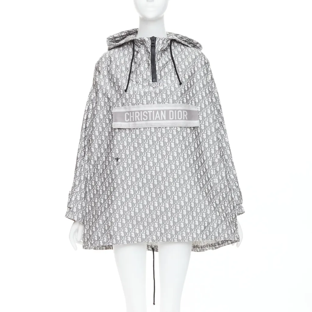 Dior Hooded Anorak Grey Polyester Never worn, with tag - Front View