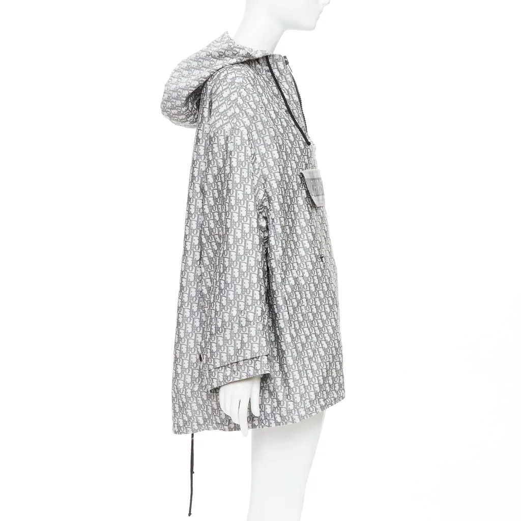 Dior Hooded Anorak Grey Polyester Never worn, with tag - Model View