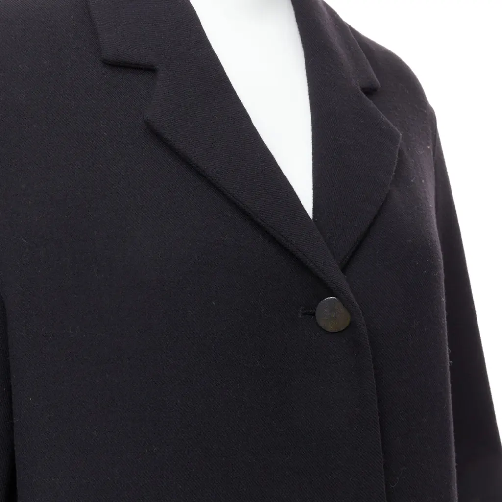 Hermès Black Wool Patch Coat Black Wool Very good - Back View