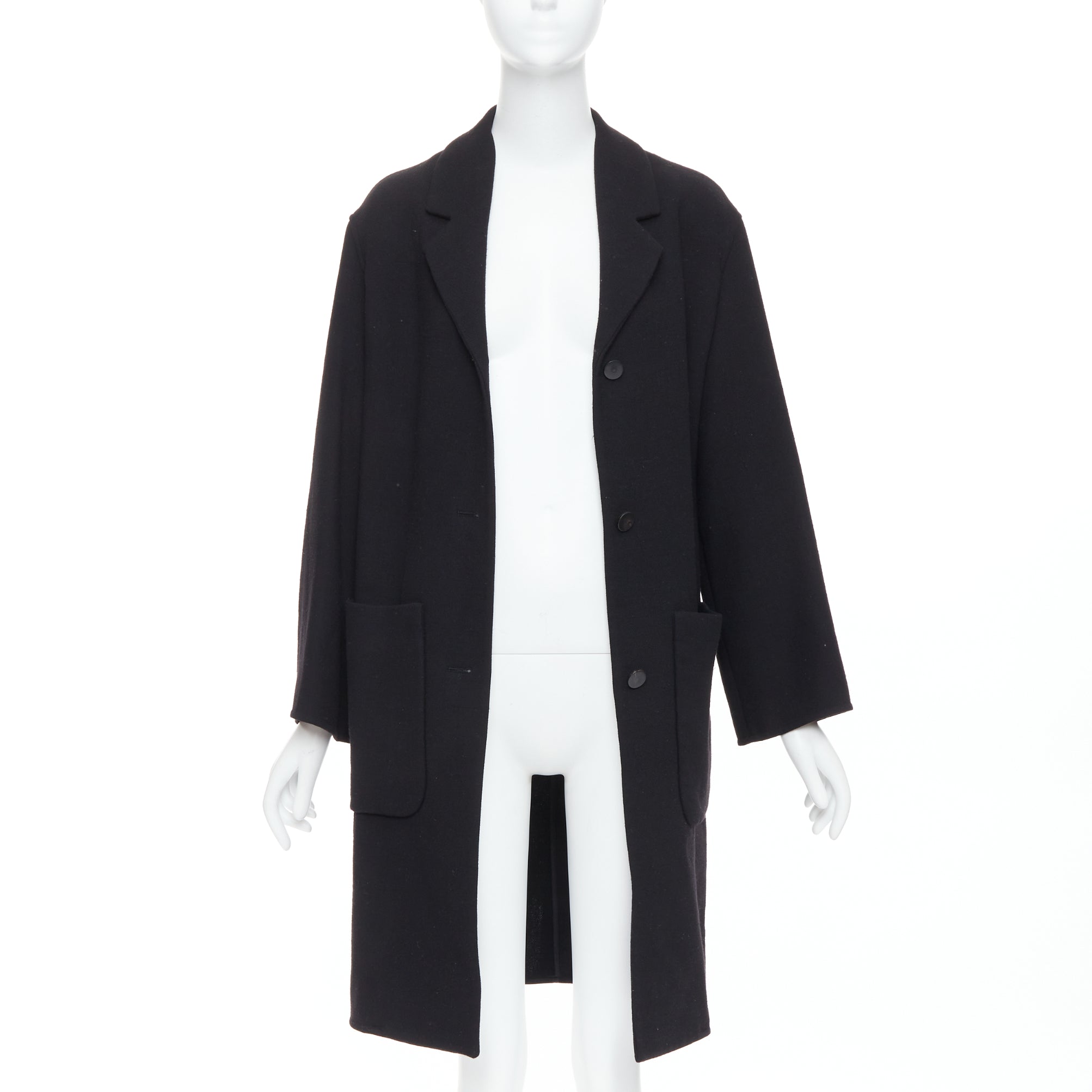 Hermès Black Wool Patch Coat - Image 6