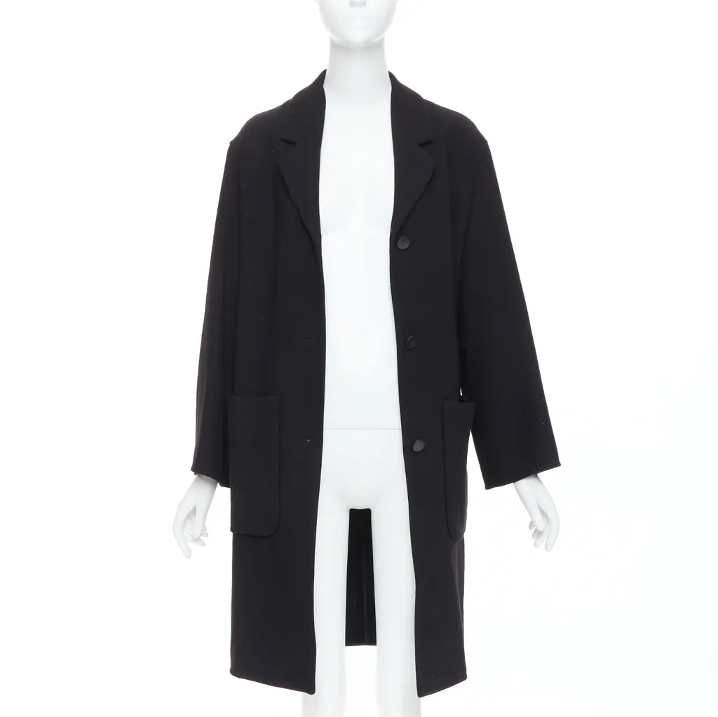 Hermès Black Wool Patch Coat Black Wool Very good - Inside View