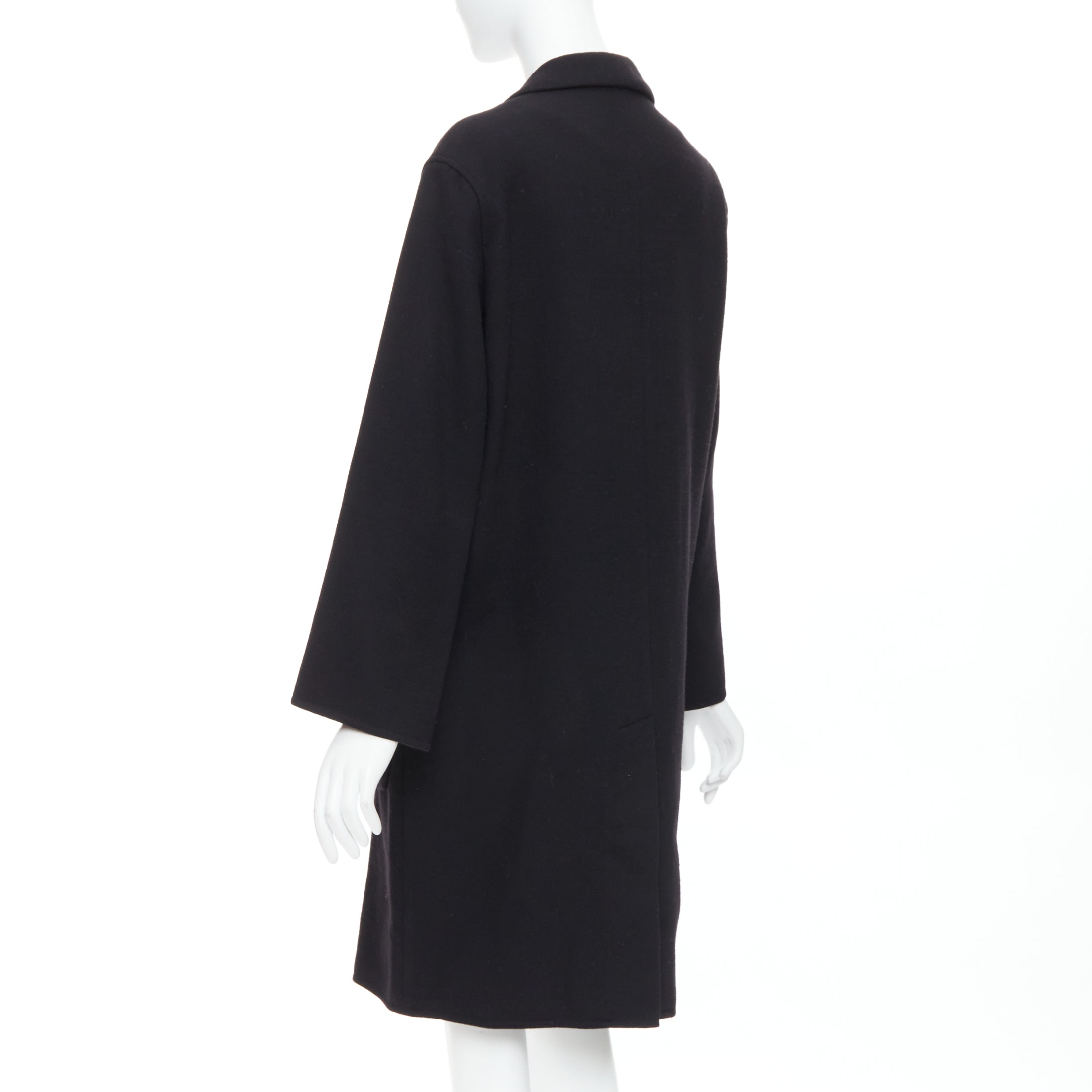 Hermès Black Wool Patch Coat - Detail 2
