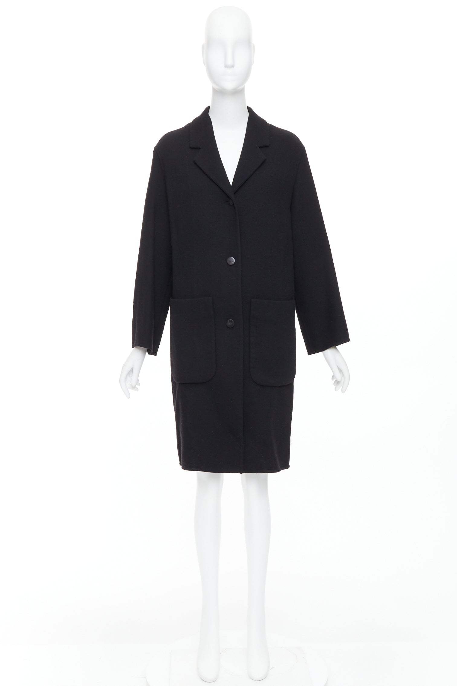 Hermès Black Wool Patch Coat - Image 12