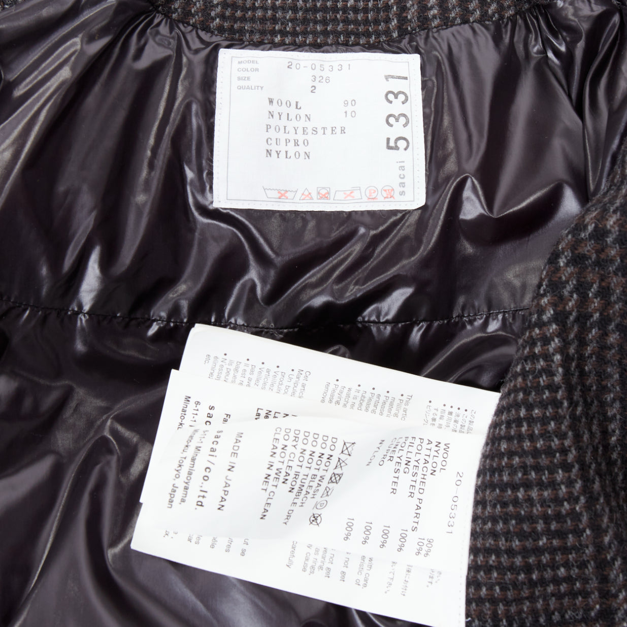 Sacai Grey Tweed Padded Jacket - Image 11