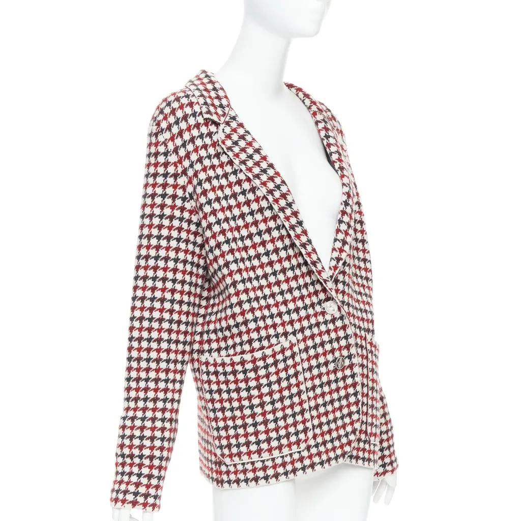 Barrie Burgundy Knit Blazer Burgundy Cashmere Very good - Model View