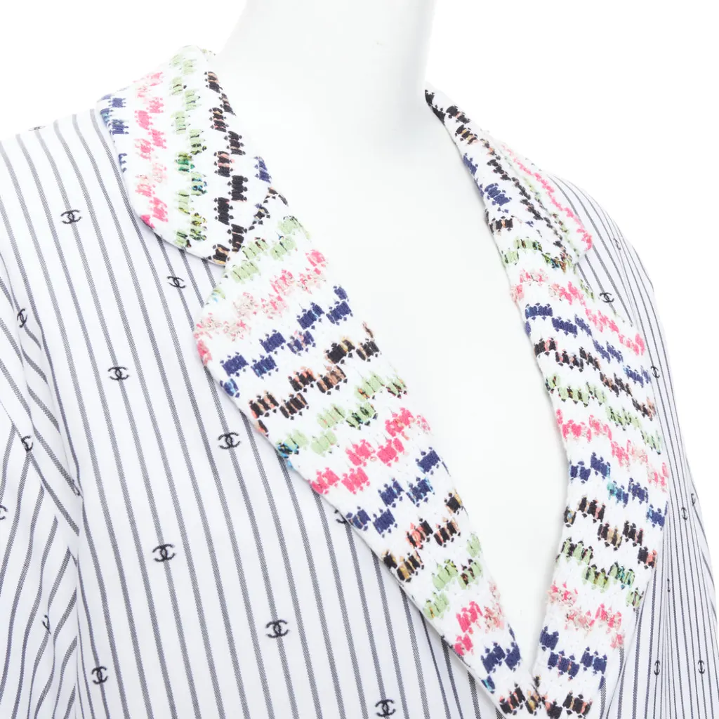 Chanel Multicolor Tweed Jacket White Cotton Very good - Back View