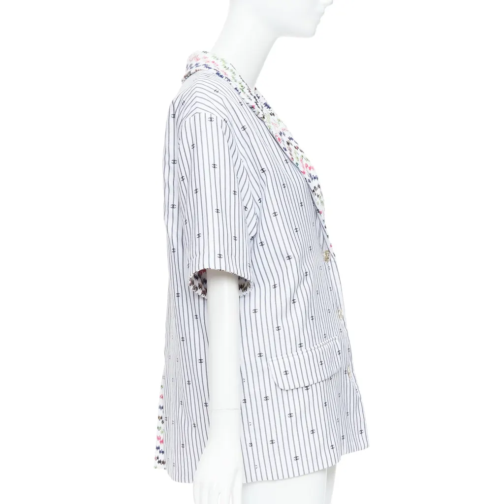 Chanel Multicolor Tweed Jacket White Cotton Very good - Box View