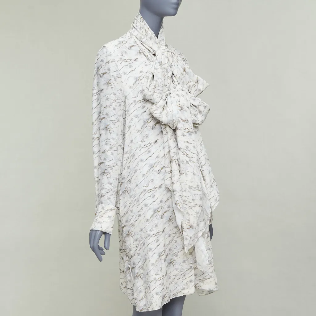 Fendi Monogram Marble Dress Beige Silk Very good - Inside View
