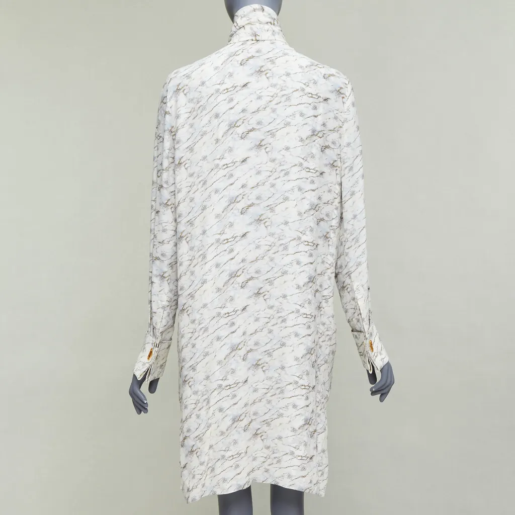 Fendi Monogram Marble Dress Beige Silk Very good - Box View